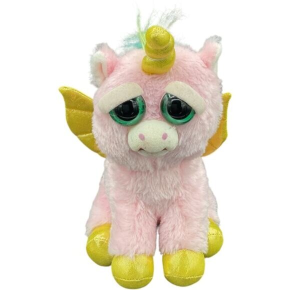Feisty Pets Pink Gold Unicorn Plush With Wings - Picture 1 of 5